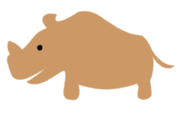 サイのイラスト（ふんわりテイスト）