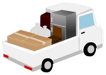 廃品回収するトラックのイラスト