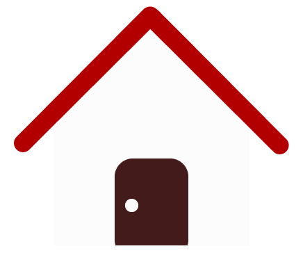 家のイラストアイコン（赤い屋根）
