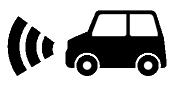 自動ブレーキ付 自動車のアイコン素材