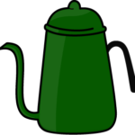 ドリップケトル・コーヒーポット（緑）のイラスト