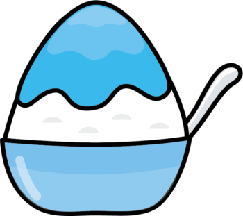 かき氷（ブルーハワイ）のイラスト