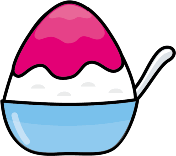 かき氷（いちご）のイラスト