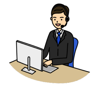 サポートセンター（男性）のイラスト