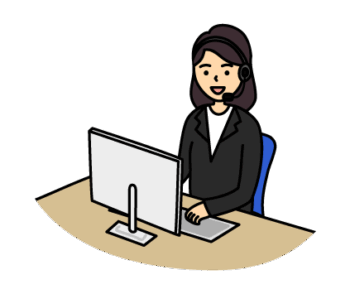 サポートセンター（女性）のイラスト