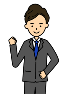 ガッツポーズする男性のイラスト