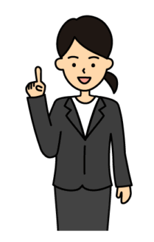 指差し案内している女性のイラスト