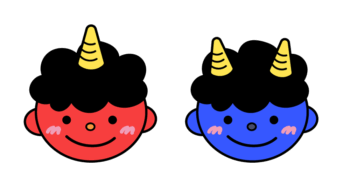 鬼のイラスト（赤鬼・青鬼）
