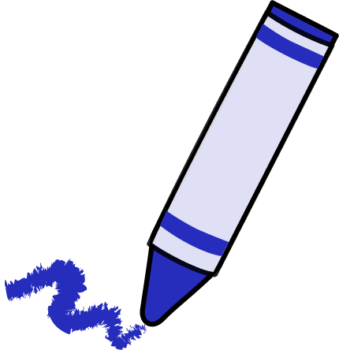 クレヨン（青色）のイラスト