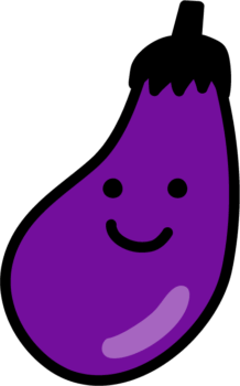 なすびのイラスト（顔付き）