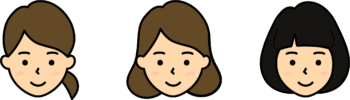 女性（顔のみ）のイラスト