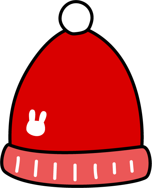 赤いニット帽のイラスト