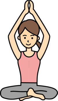 ヨガのポーズをする女性