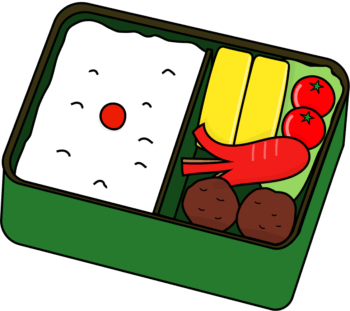 お弁当（緑色）のイラスト