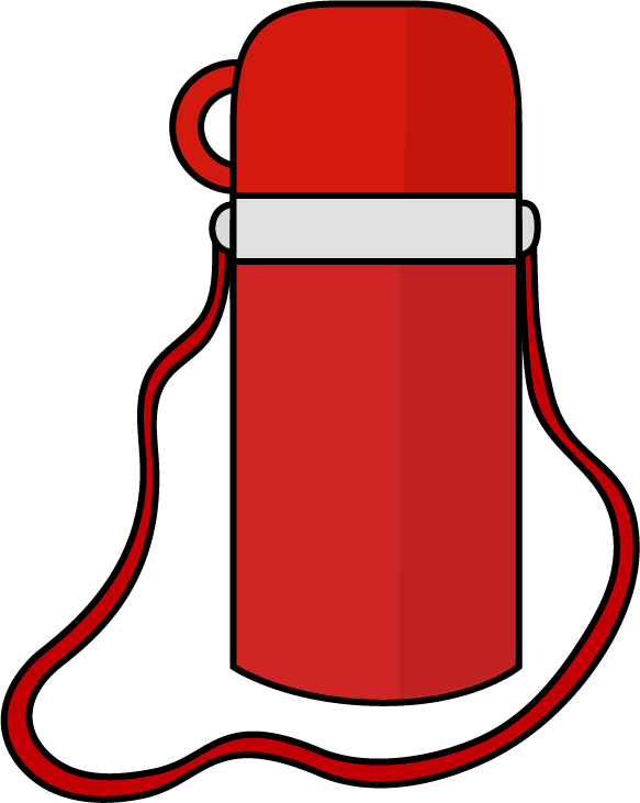 水筒のイラスト（赤色）