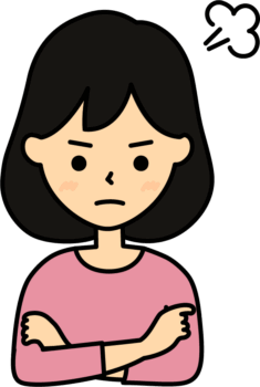 怒っている女性のイラスト