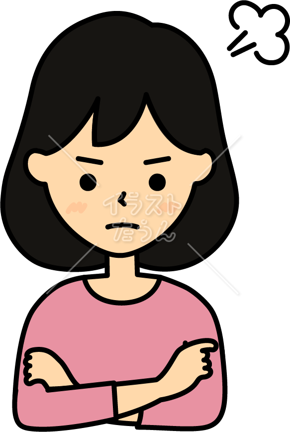 怒っている女性のイラスト