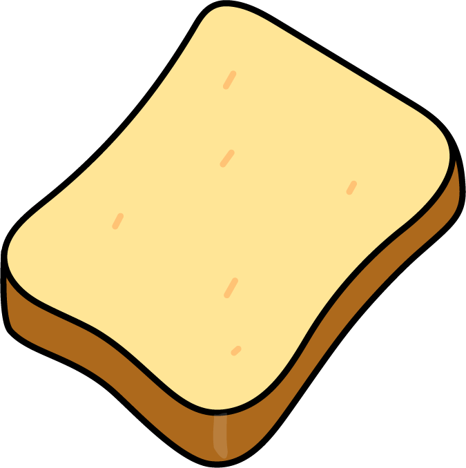 食パン（1枚）トーストのイラスト