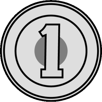 お金（1円玉硬貨）のイラスト