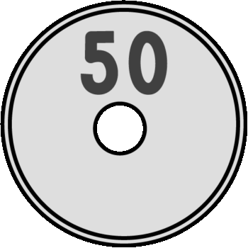 お金（50円玉硬貨）のイラスト