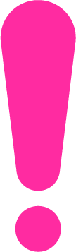 ピンクのビックリマークのイラスト