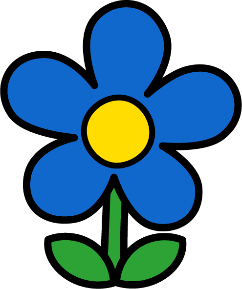 かわいい花のイラスト（青色）
