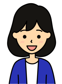 笑顔で喜んでいる女性のイラスト