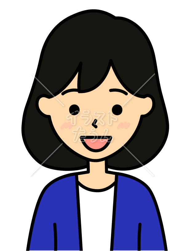 笑顔で喜んでいる女性のイラスト