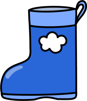 長靴（青色）のイラスト
