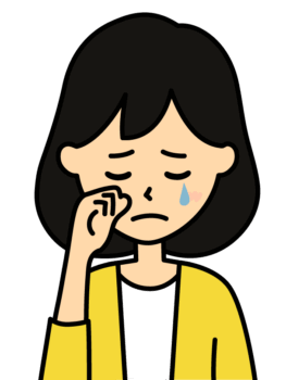 悲しんでいる・泣いている女性のイラスト