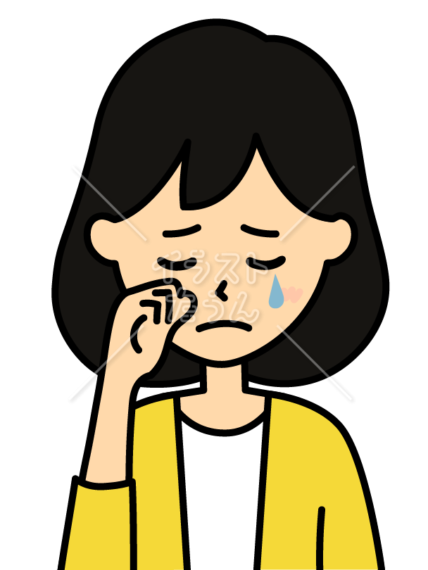 悲しんでいる女性のイラスト
