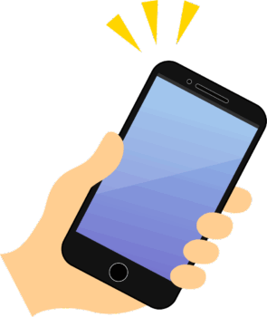 通知があるスマートフォンのイラスト