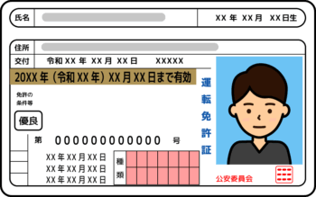 運転免許証のイラスト（男性）