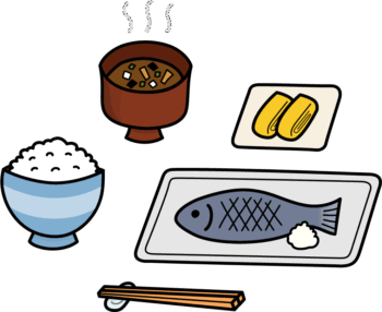 食事（朝食・和食）のイラスト