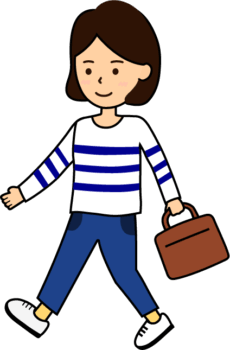 買い物している女性のイラスト