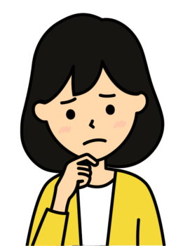 悩んでいる・困っている女性のイラスト