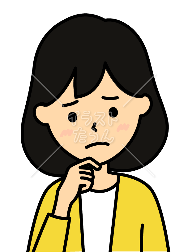 悩んでいる・困っている女性のイラスト